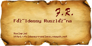Földessy Ruszlána névjegykártya